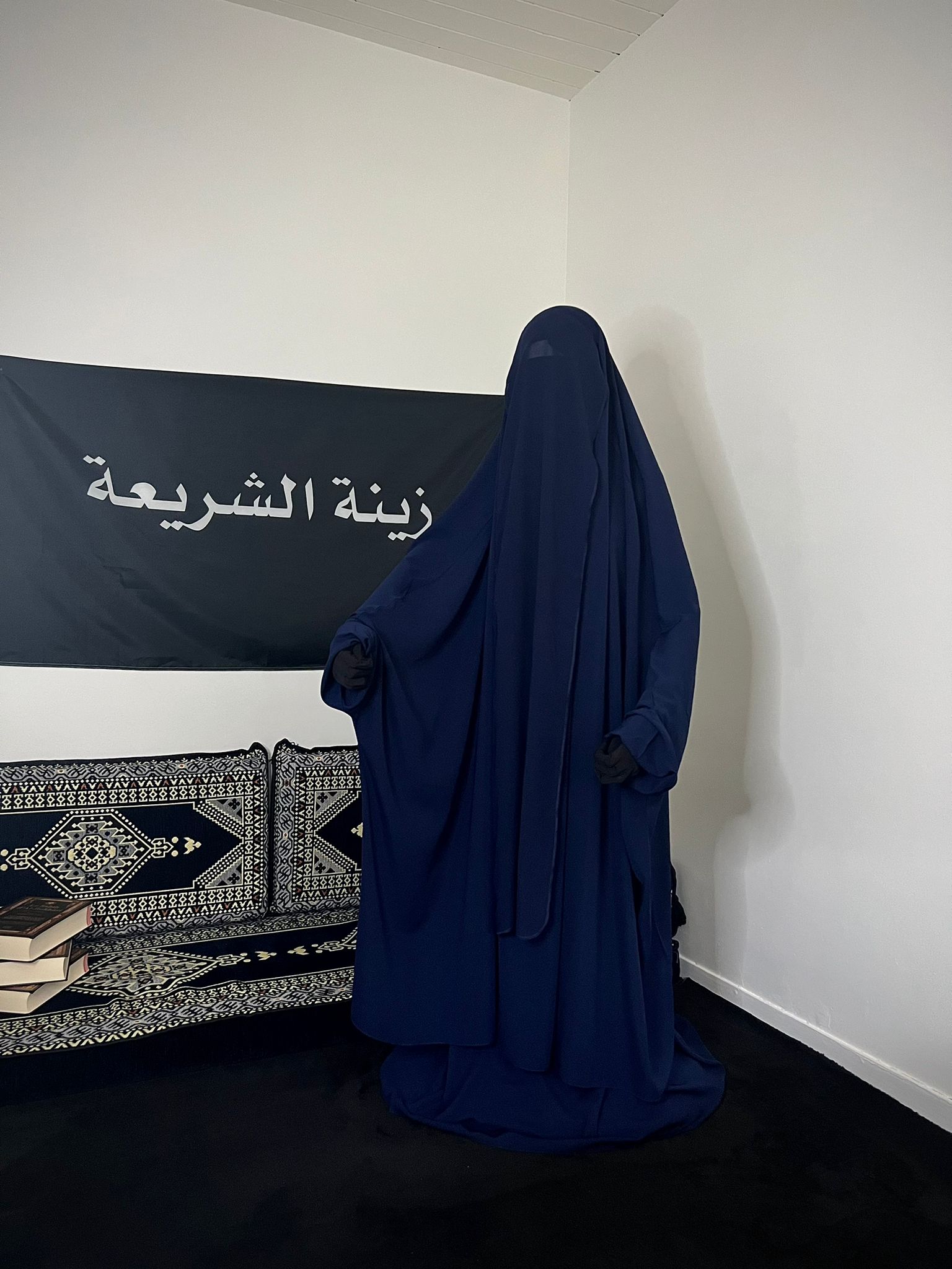 Jilbab saoudien avec sitar intégré (2pièce whool peach)