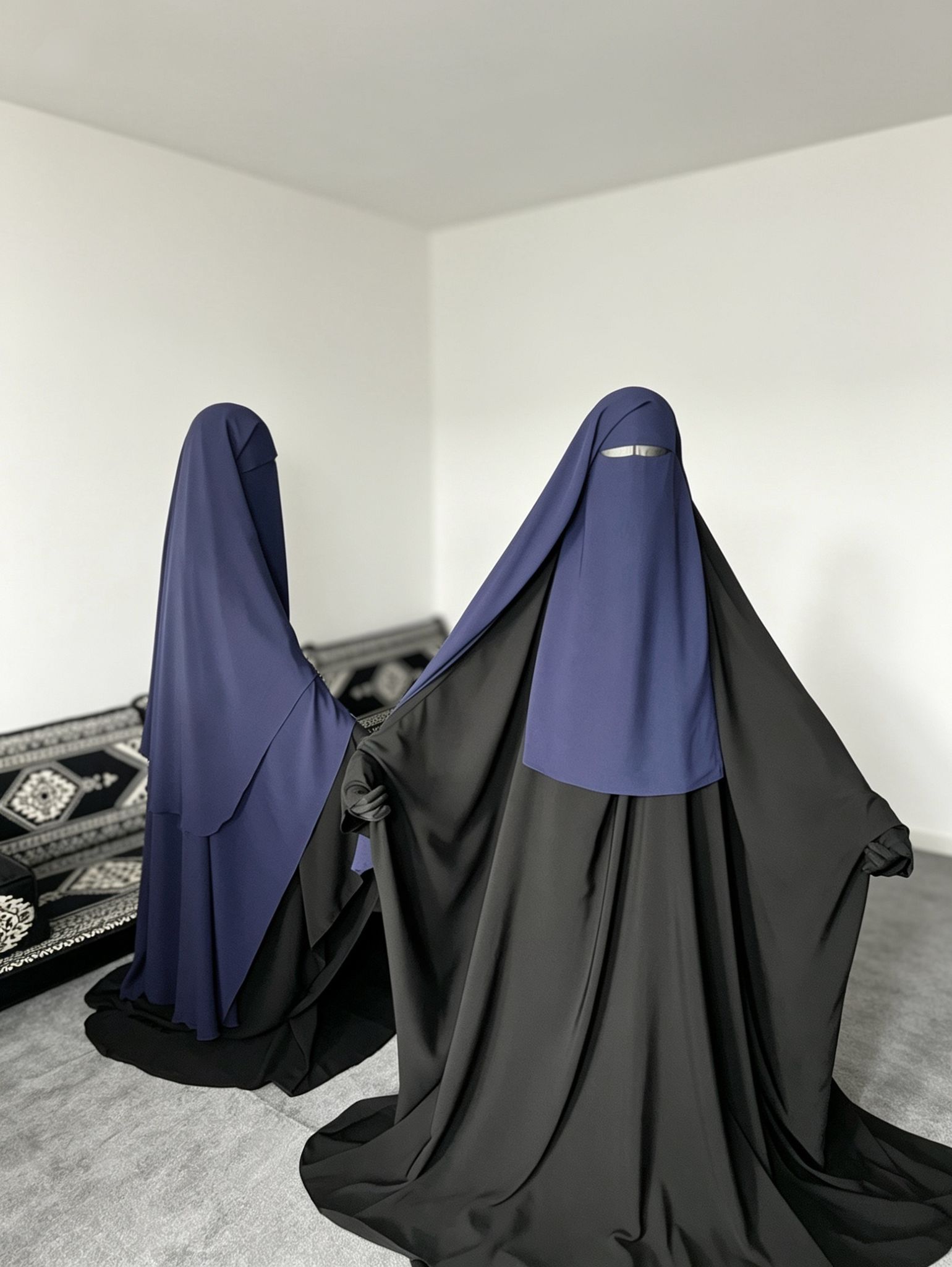 Niqab grillage / sitar 150cm bleu nuit